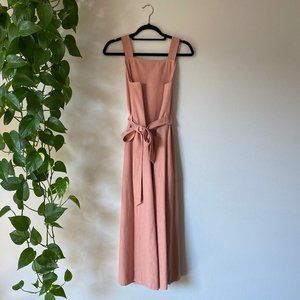 Madewell Apron Tie-Waist Dress Pink